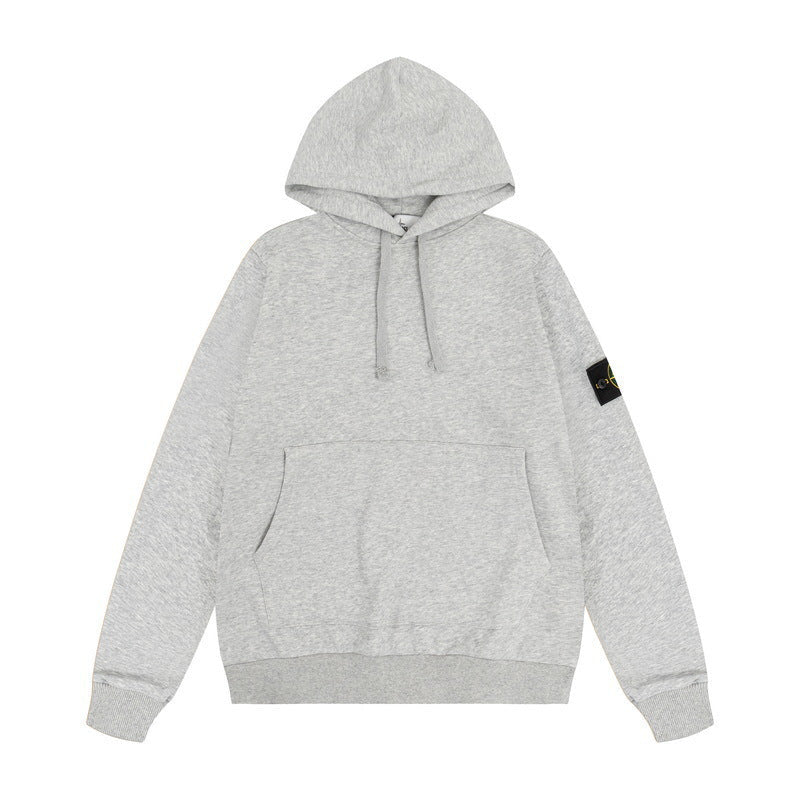 Stone Island Compass Badge Oversized Pullover Hoodie - Dark Gray product detail view