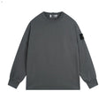 Stone Island Compass Badge Oversized Crewneck Sweatshirt - Gray front view