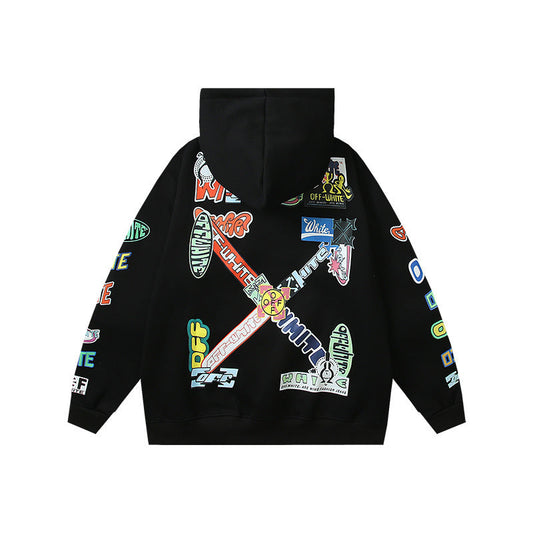 OFF Oversized Pullover Hoodie Light Luxury Station
