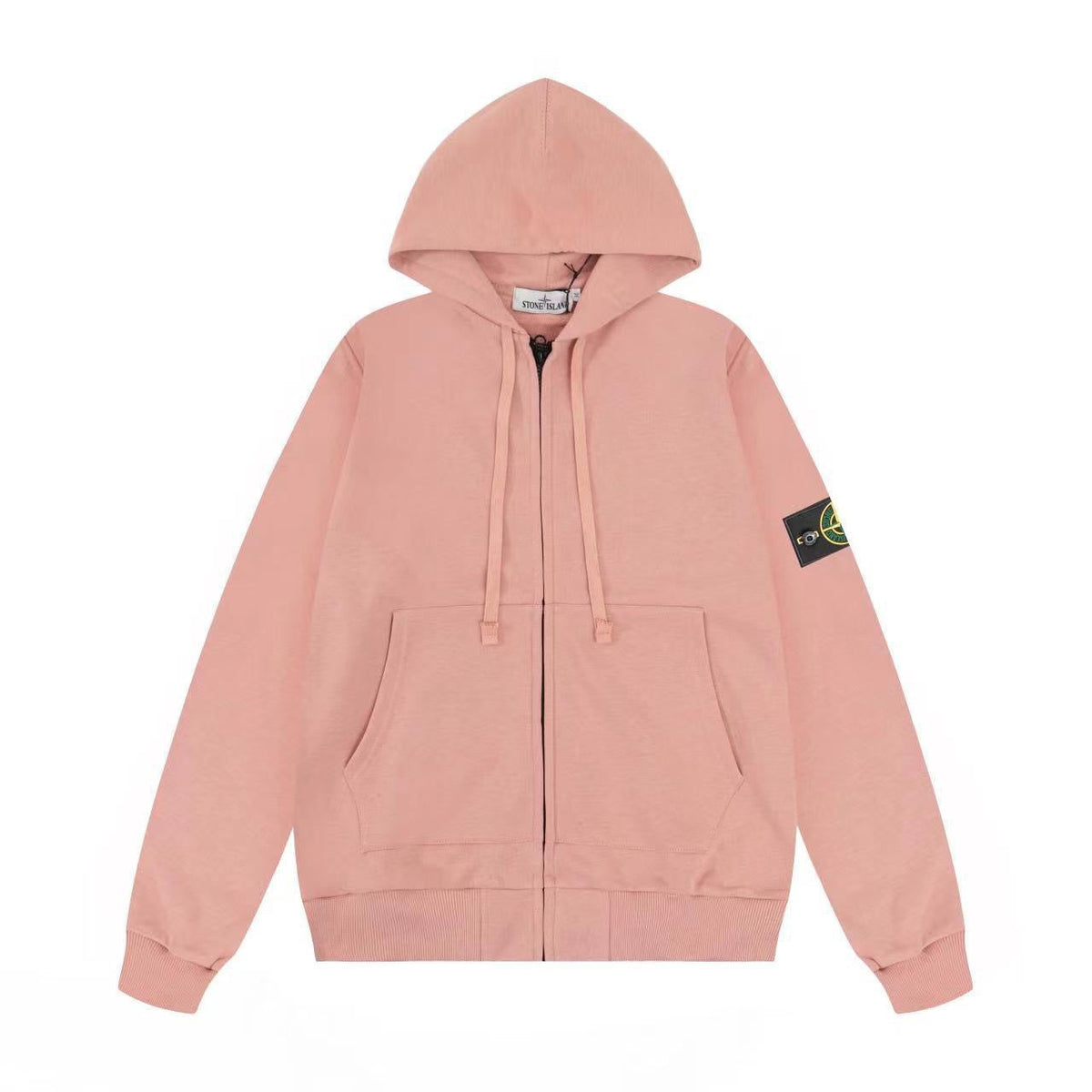 Stone Island Contrast Compass Patch Full-Zip Hoodie - Blue product detail view