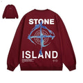 Stone Island Blue Compass Back Graphic Crewneck Sweatshirt - Red back view