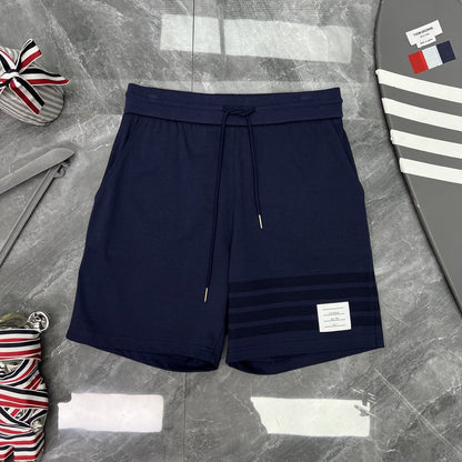 Colorblock Wave-Stripe Polo Tee – Unisex Summer Short Sleeve（副本） THOM TREND