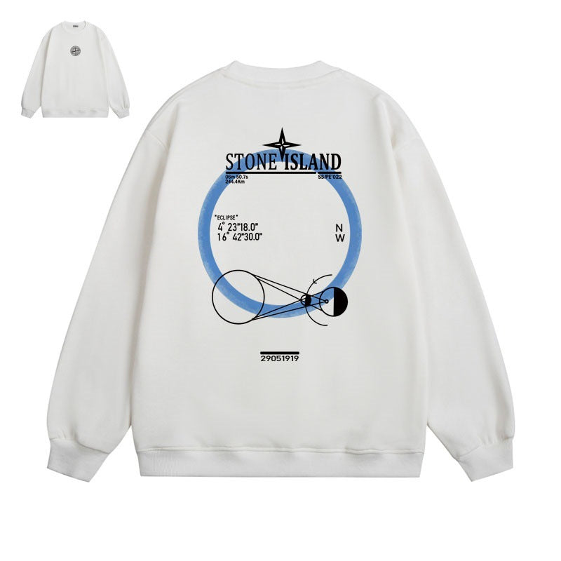 Stone Island Orbital Compass Back Graphic Crewneck Sweatshirt - Blue product detail view