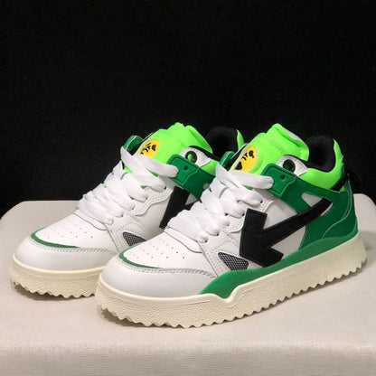 OFF-Whlte Arrow Logo Leather Sneakers #40 4-Bar