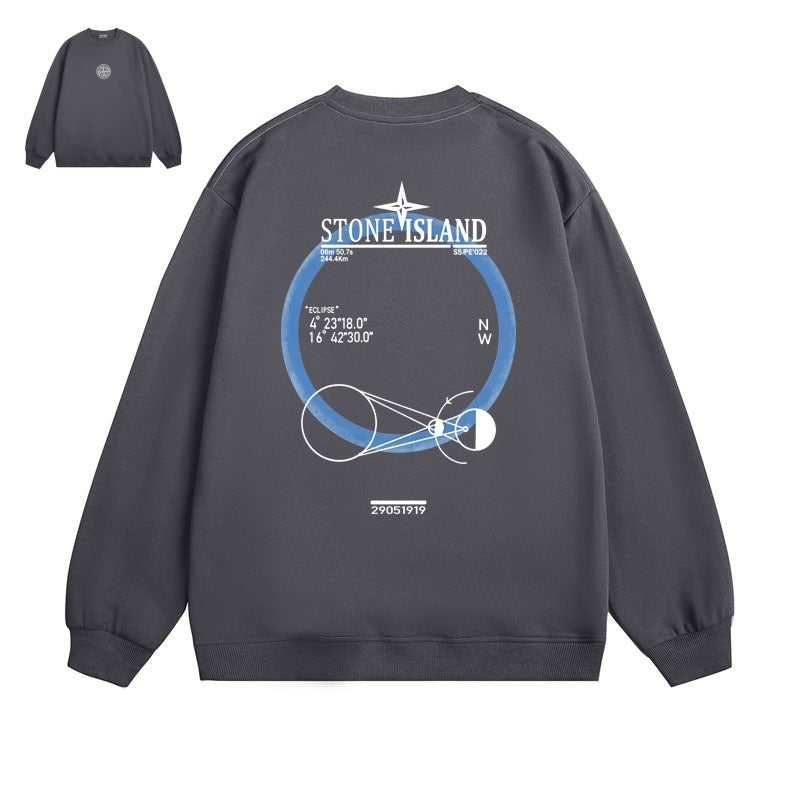 Stone Island Orbital Compass Back Graphic Crewneck Sweatshirt - Blue product detail view