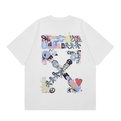 OFF New Printed T-Shirt Light Luxury Station