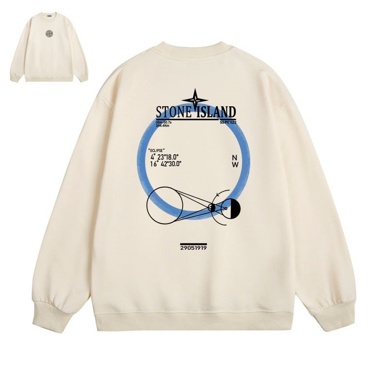 Stone Island Orbital Compass Back Graphic Crewneck Sweatshirt - Black product detail view