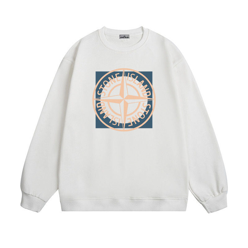 Stone Island Framed Compass Back Graphic Crewneck Sweatshirt - Black product detail view