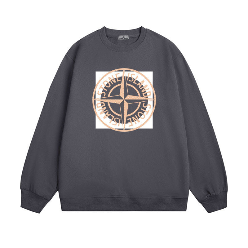 Stone Island Framed Compass Back Graphic Crewneck Sweatshirt - Black product detail view