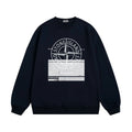 Stone Island Technical Label Back Graphic Crewneck Sweatshirt - Black product detail view