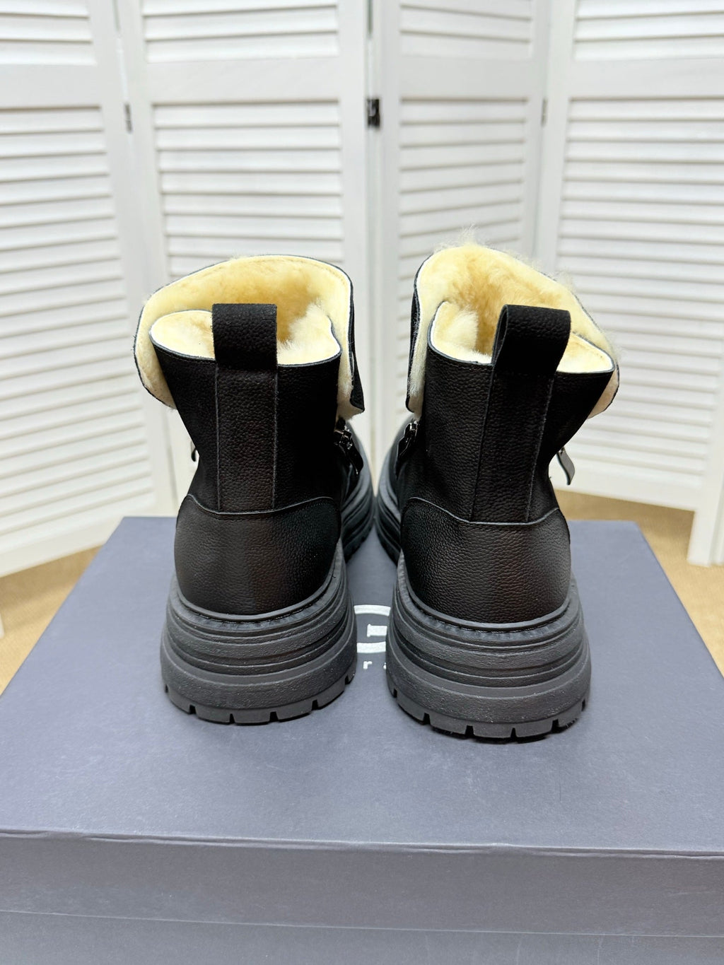 UGG Black Exposed-Shearling Ankle Boots - product view 7