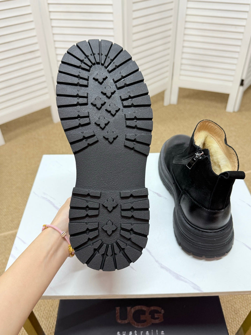 UGG Black Pull-On Leather Chelsea Boots - product view 7