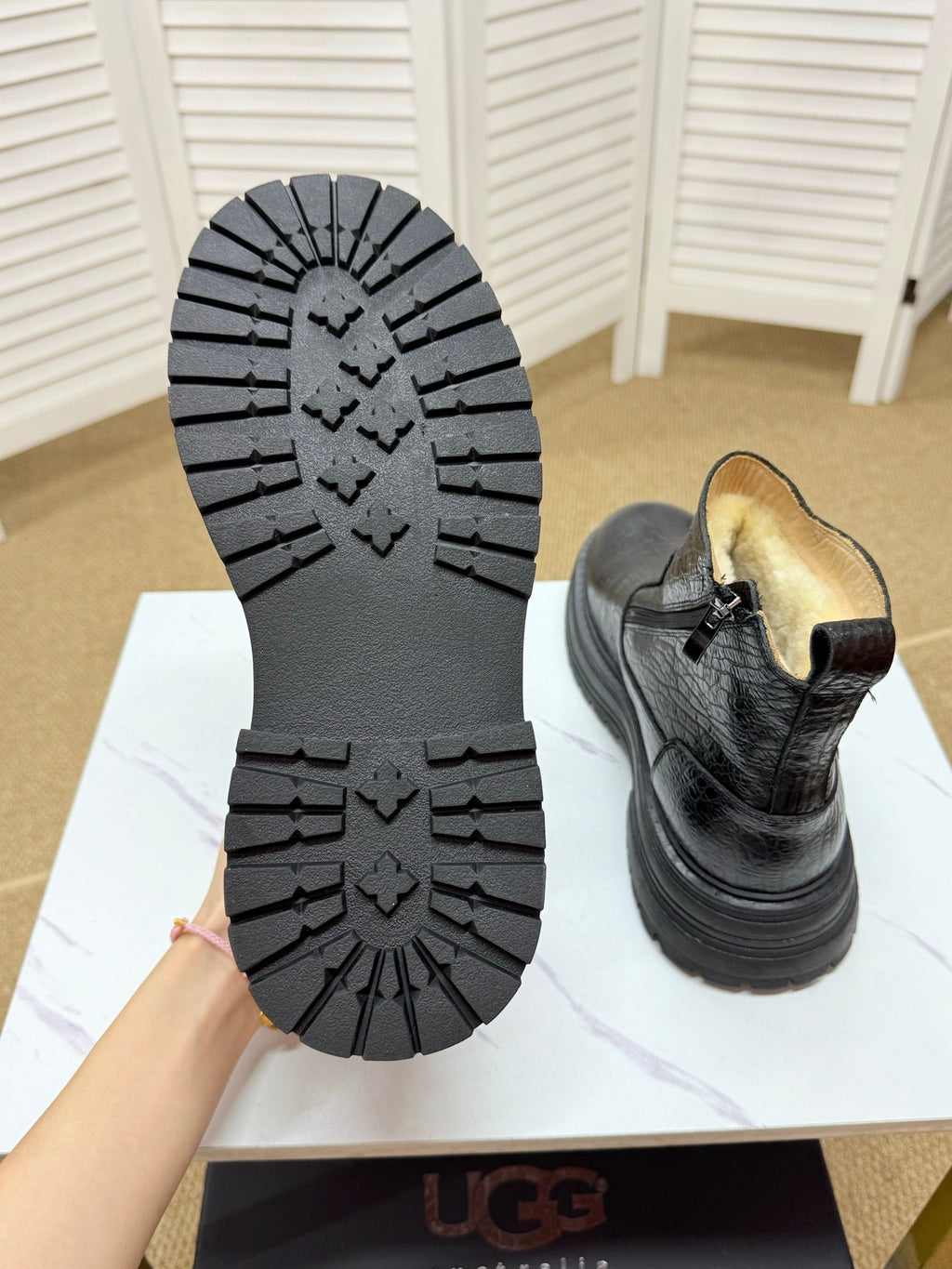 UGG Black Leather Chelsea Boots - product view 7