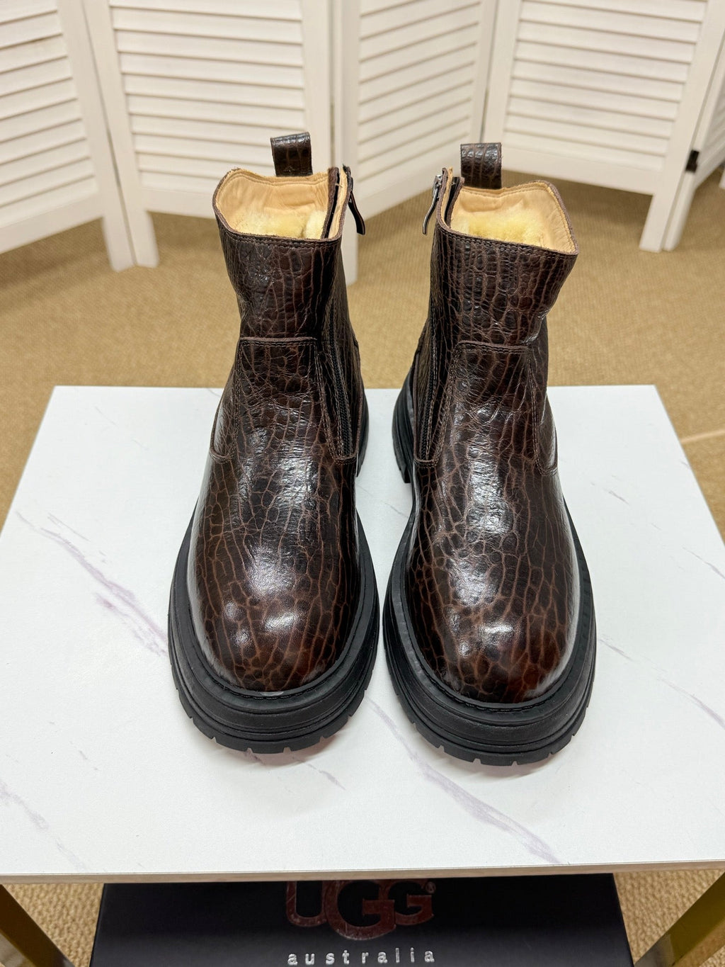 UGG Dark Brown Leather Chelsea Boots - product view 2
