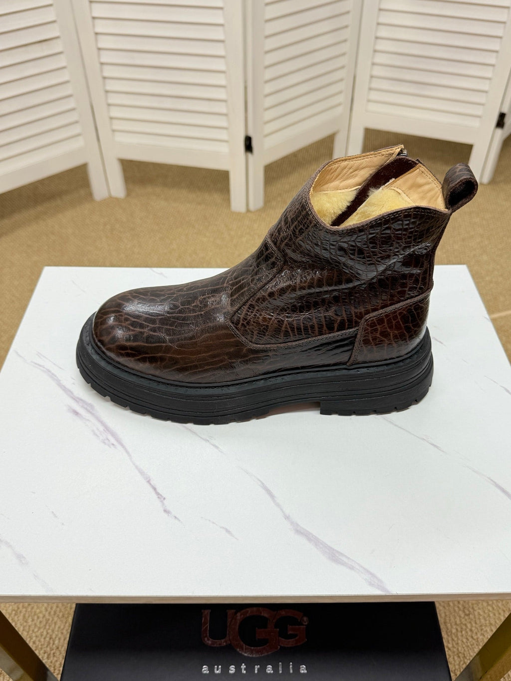 UGG Dark Brown Leather Chelsea Boots - product view 3