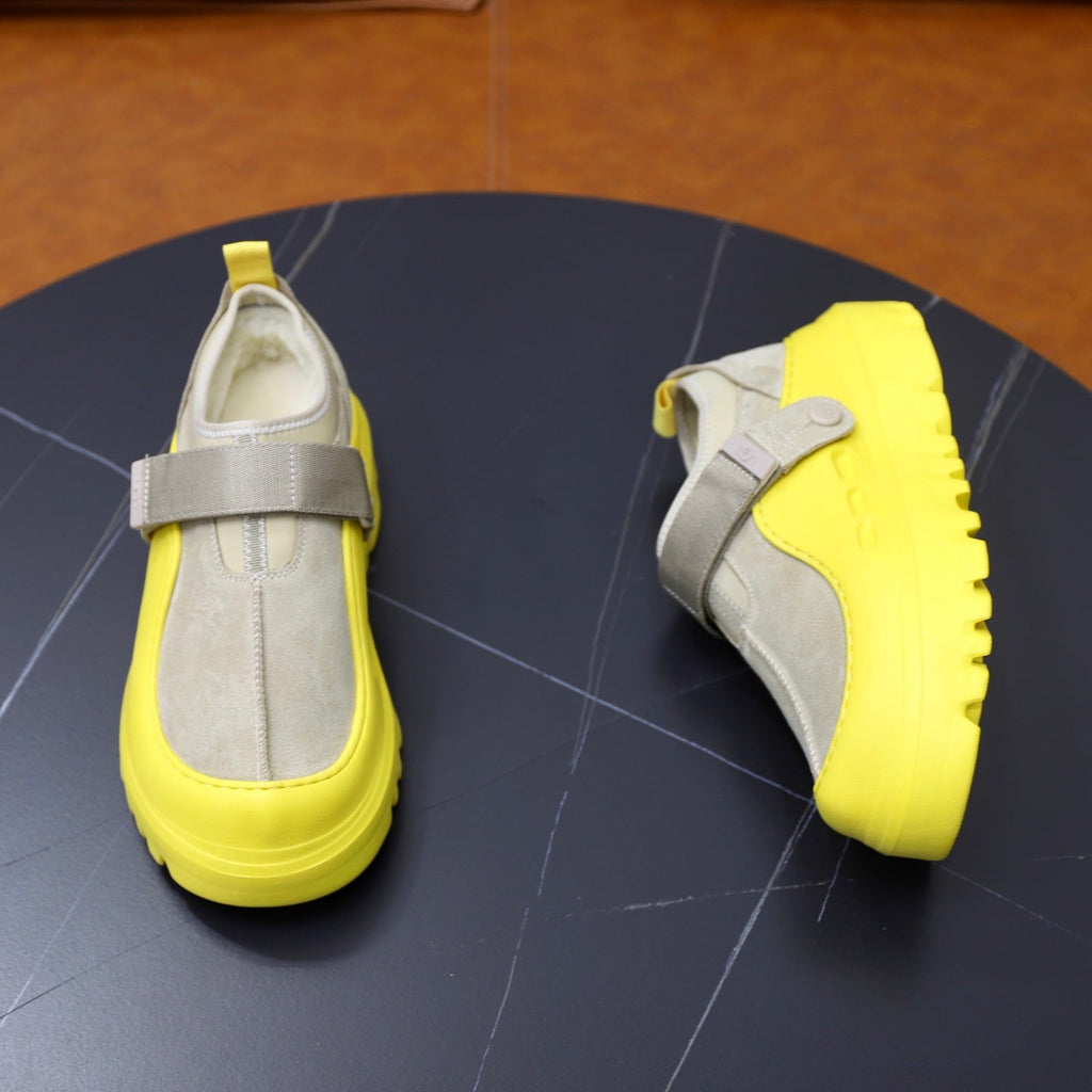 UGG Gray Neon-Yellow Strap Platform Shoes - product view 7