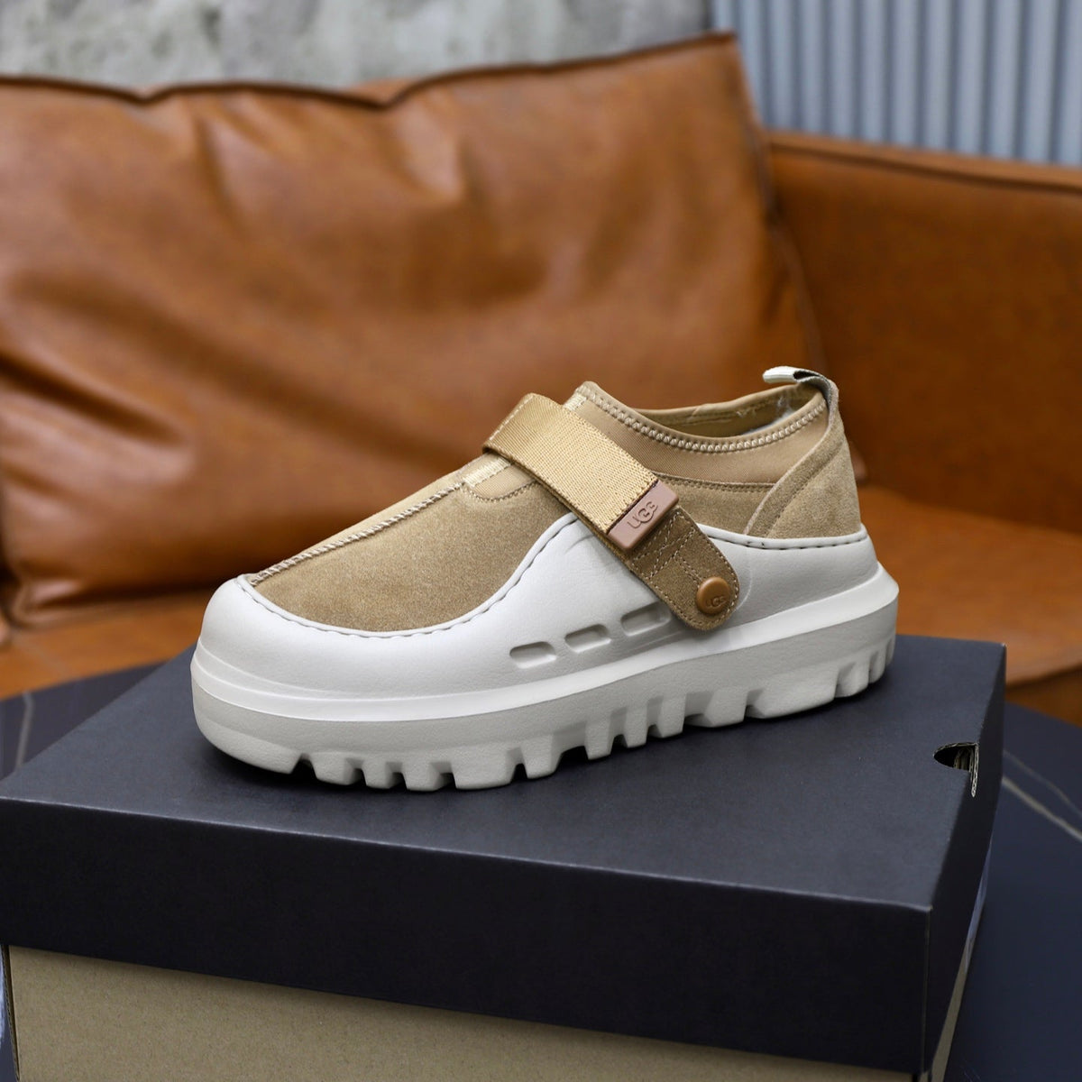 UGG Beige Strap Platform Casual Shoes - product view 4