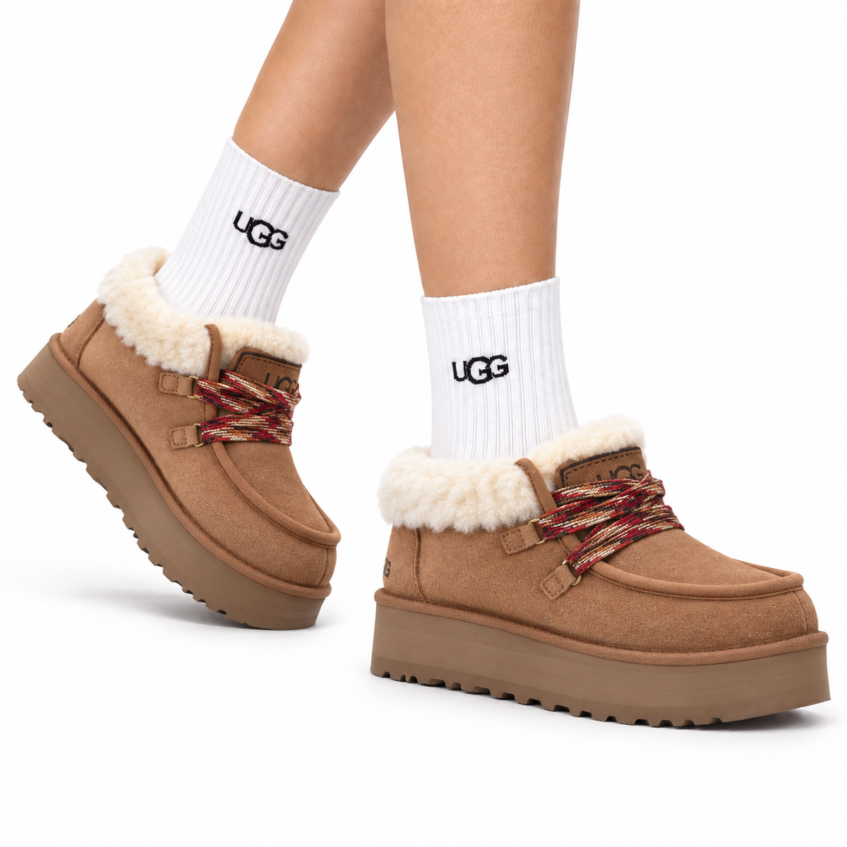 UGG Funkarra Shearling Platform Winter Boots - side-angle hero image