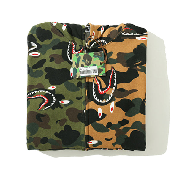 BAPE Colorblock Camo Shark Zip Hoodie product view 10