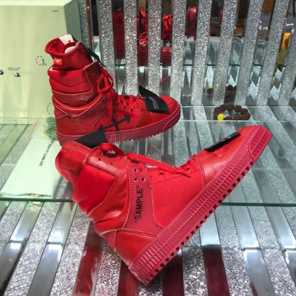OFF-Whlte Arrow logo high-top sneakers#33 4-Bar