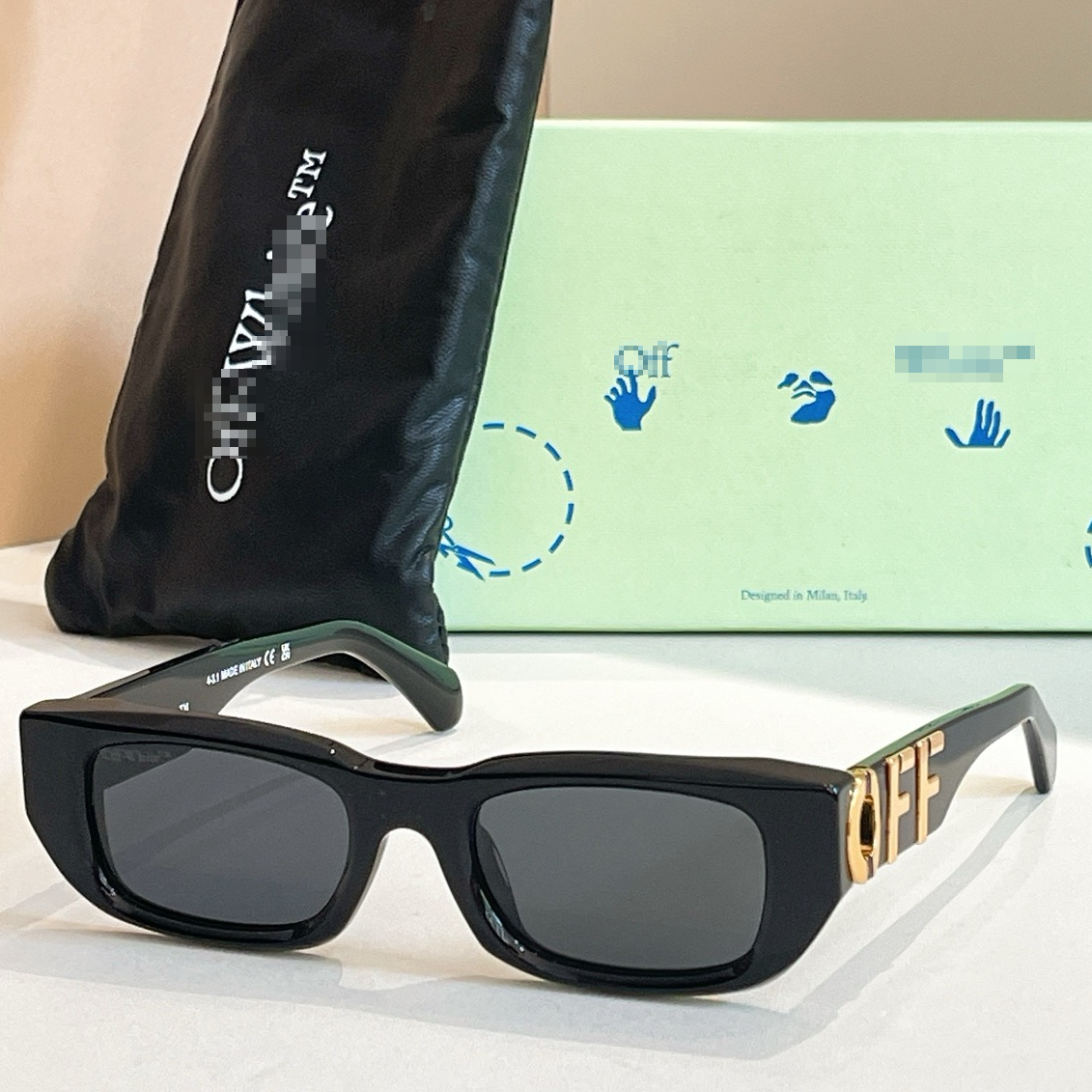 OFF-Whlte Arrow logo sunglasses#124 4-Bar
