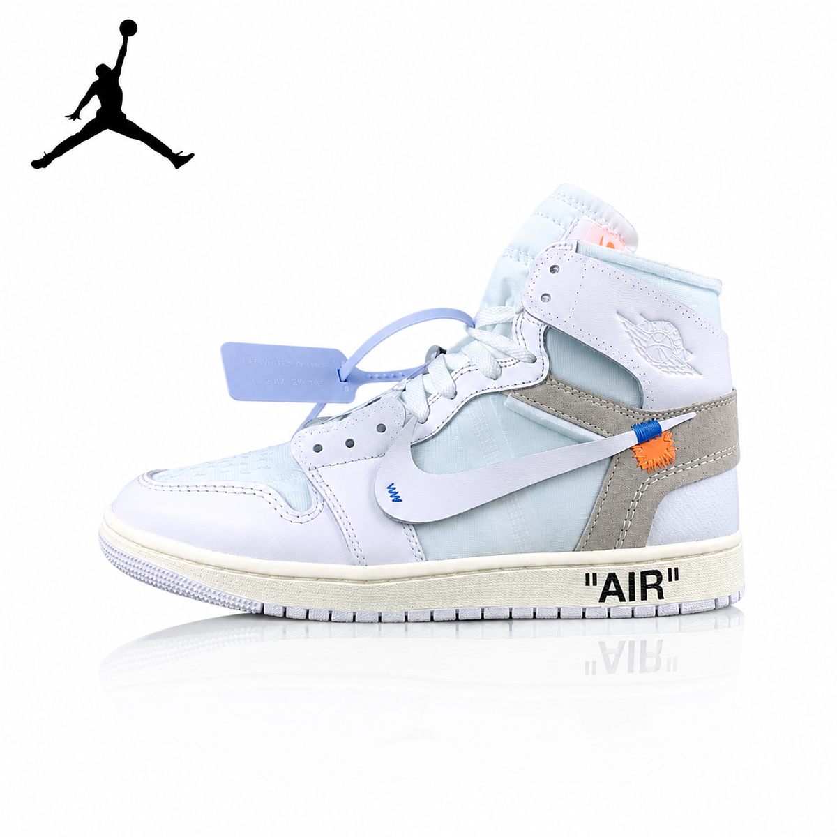 Air Jordan 1 High x Off-White Triple White Unisex Sneakers AA3834-100 main product view