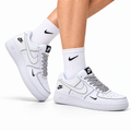 Nike Air Force 1 Low White Snake Print Unisex Sneakers Style 13 main angled pair with shoebox