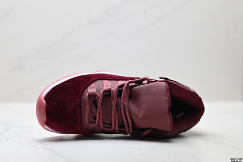 Air Jordan 11 Retro Burgundy and Gold Unisex Sneakers Style 14 detail view 1