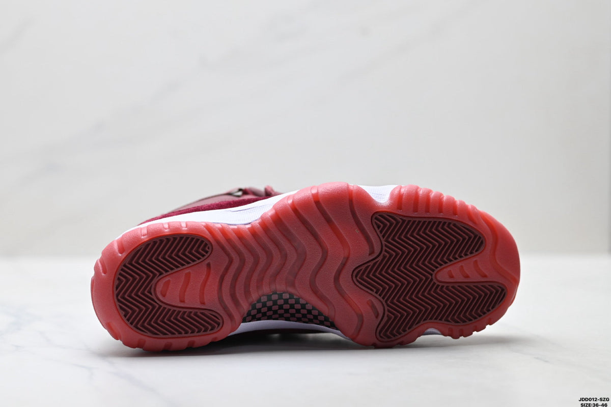 Air Jordan 11 Retro Burgundy and Gold Unisex Sneakers Style 14 detail view 8