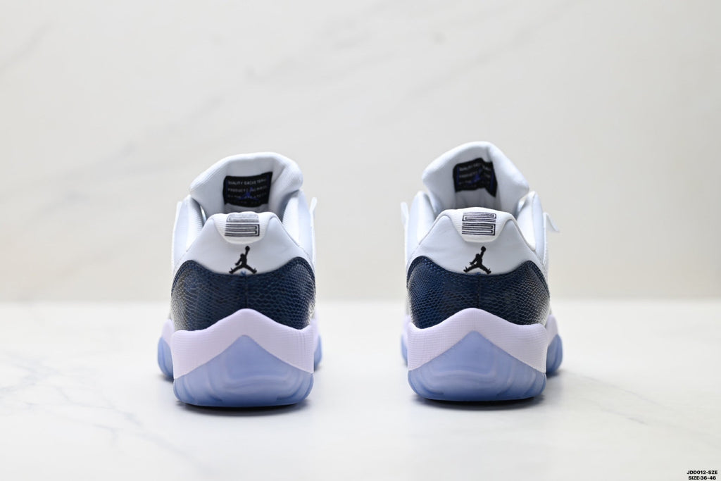 Air Jordan 11 Retro White Navy and Icy Blue Unisex Sneakers Style 15 detail view 5
