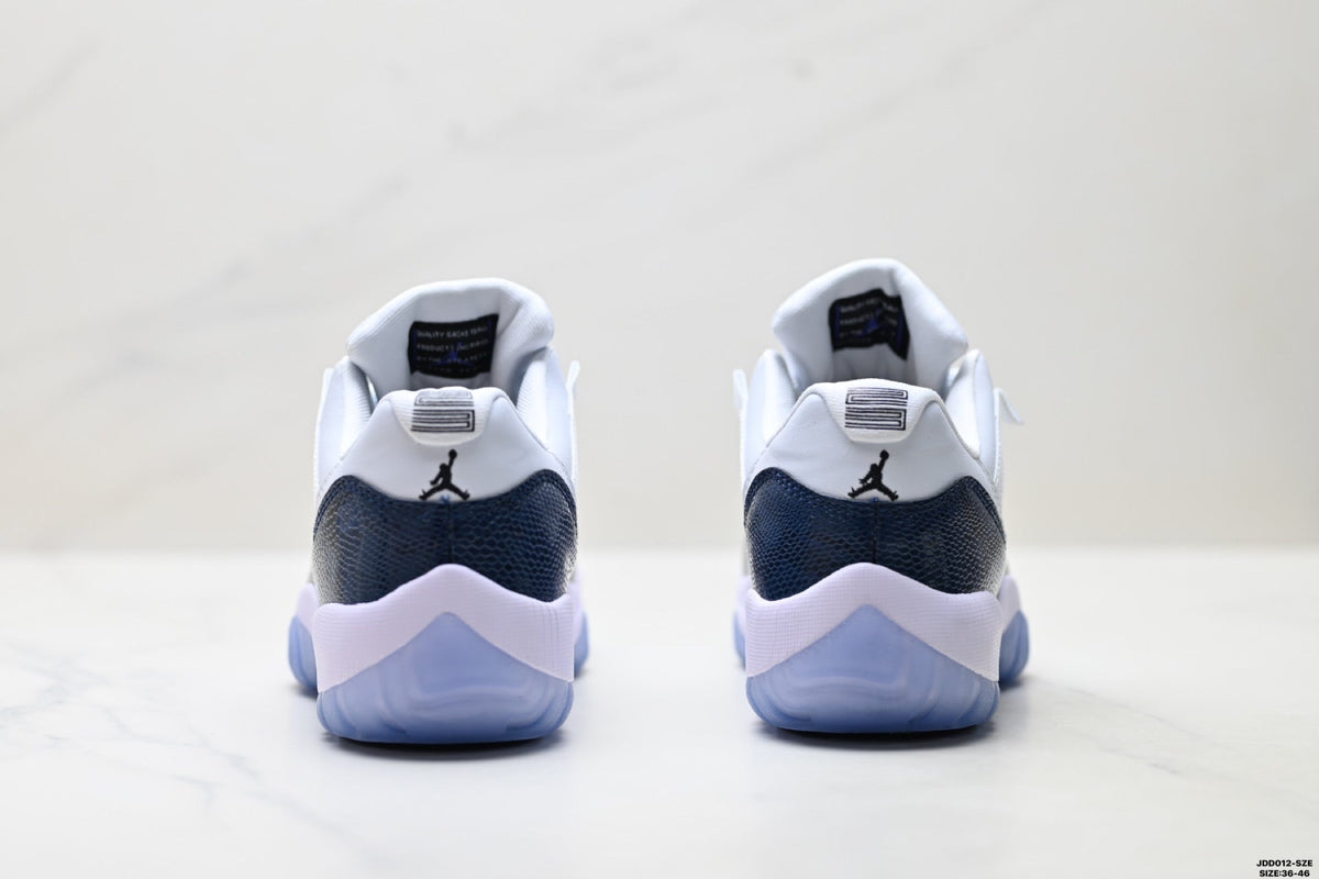 Air Jordan 11 Retro White Navy and Icy Blue Unisex Sneakers Style 15 detail view 5