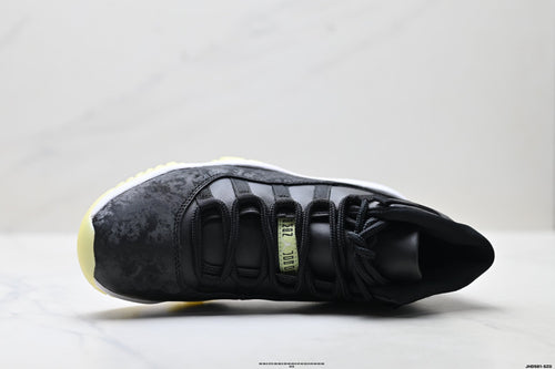 Air Jordan 11 Retro Black and Volt Unisex Sneakers Style 19 detail view 1