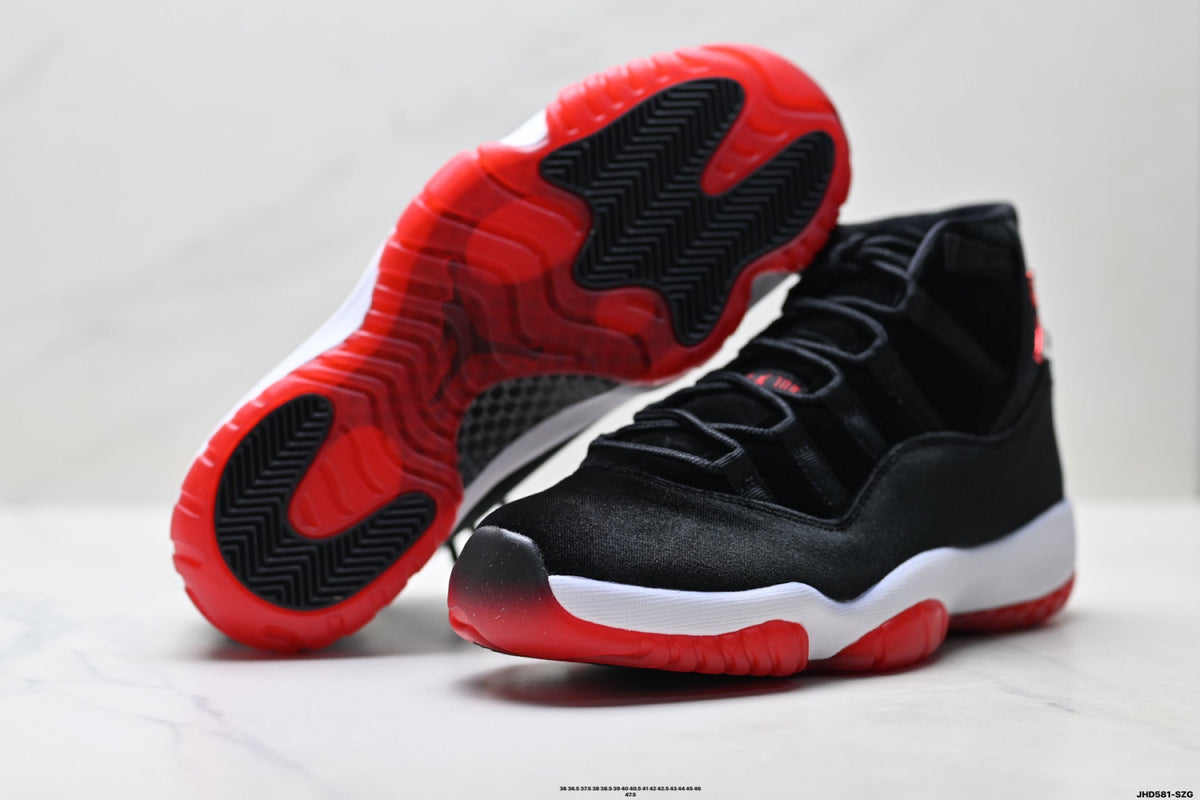 Air Jordan 11 Retro Black and Red Unisex Sneakers Style 20 detail view 7