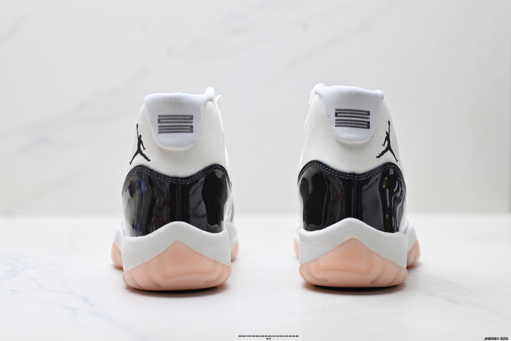 Air Jordan 11 Retro White Black and Pink Unisex Sneakers Style 21 detail view 5