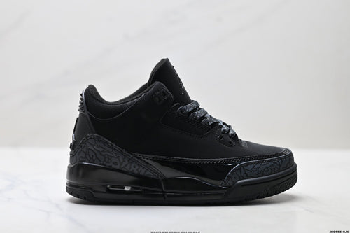 Air Jordan 3 Retro Triple Black sneakers detail view 1