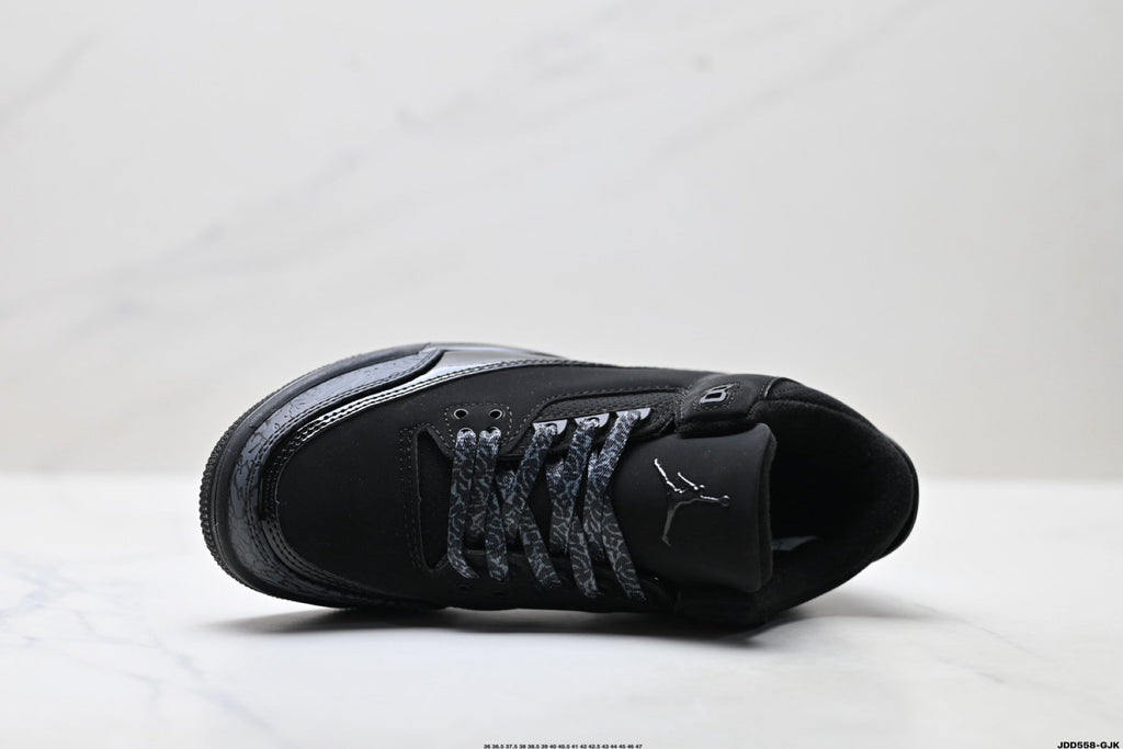 Air Jordan 3 Retro Triple Black sneakers detail view 2