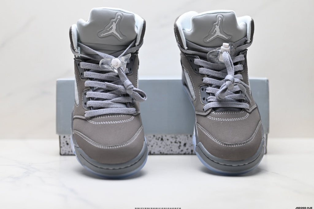 Air Jordan 5 Retro Cool Grey Silver Sneakers detail view 7