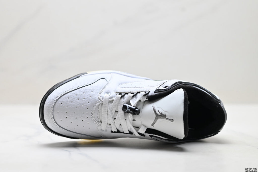 Air Jordan 5 Low White Black Sneakers detail view 2