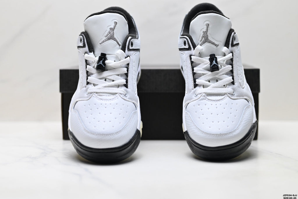 Air Jordan 5 Low White Black Sneakers detail view 7