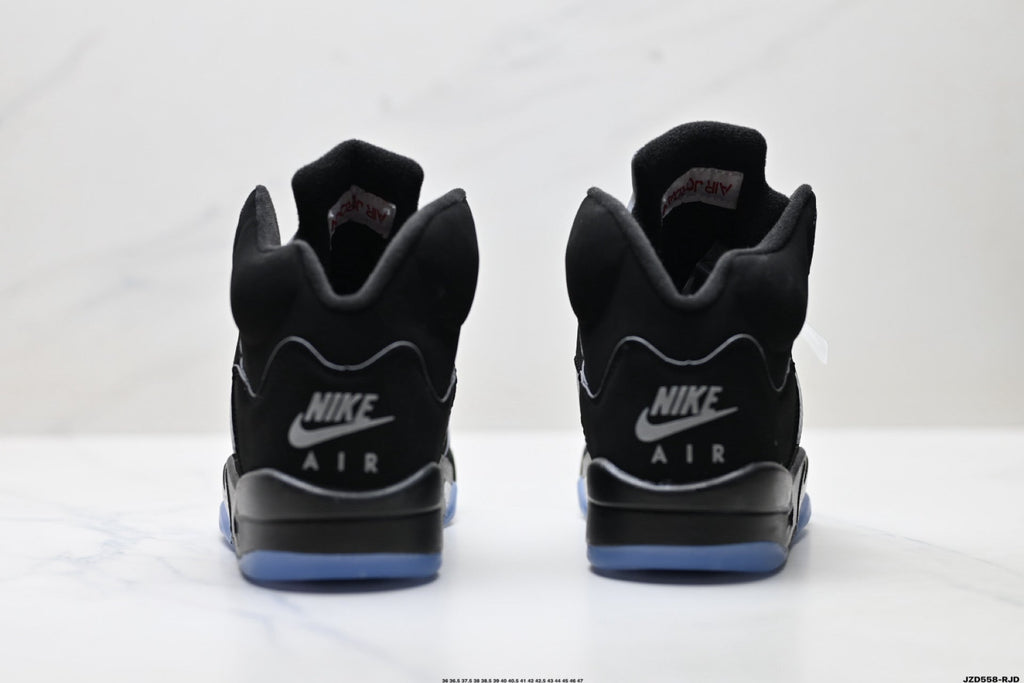 Air Jordan 5 Retro Black Fire Red White Sneakers detail view 6