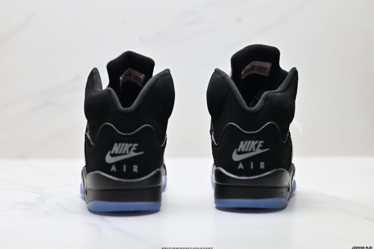 Air Jordan 5 Retro Black Fire Red White Sneakers detail view 6