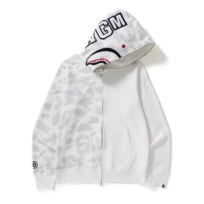 BAPE Fluorescent Split Camo Shark Zip Hoodie product view 2