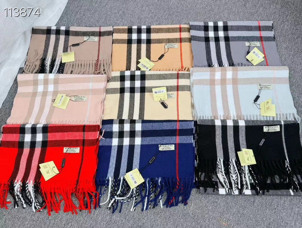 Burberry Style Classic Plaid Fringe Scarf product detail 12