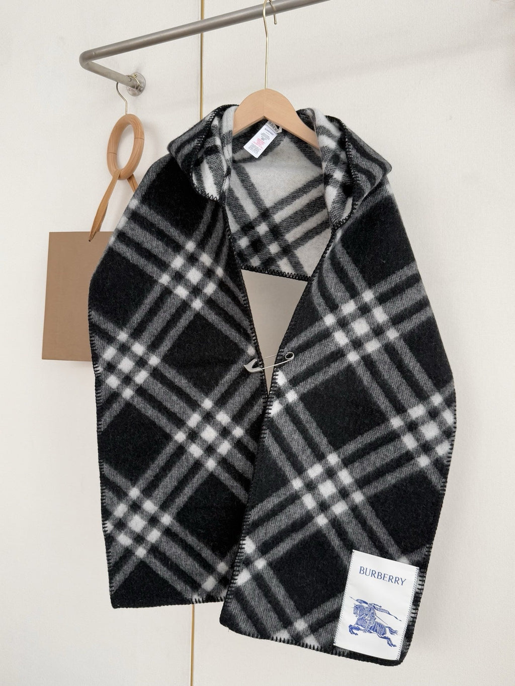 Burberry Style Classic Plaid Fringe Scarf product detail 3