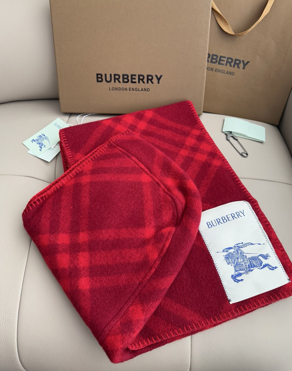 Burberry Style Classic Plaid Fringe Scarf product detail 10