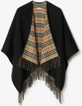 Burberry Style Reversible Plaid Cape Scarf product detail 2