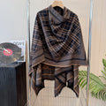 Burberry Style Reversible Plaid Cape Shawl product detail 4