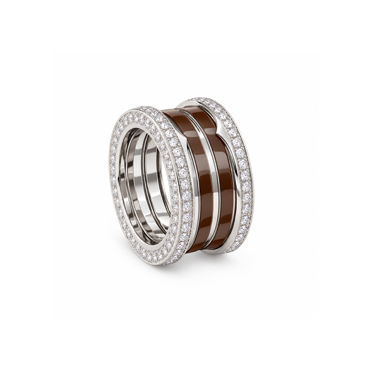 BVLGARI B.zero1 Enamel Ring on pure white background