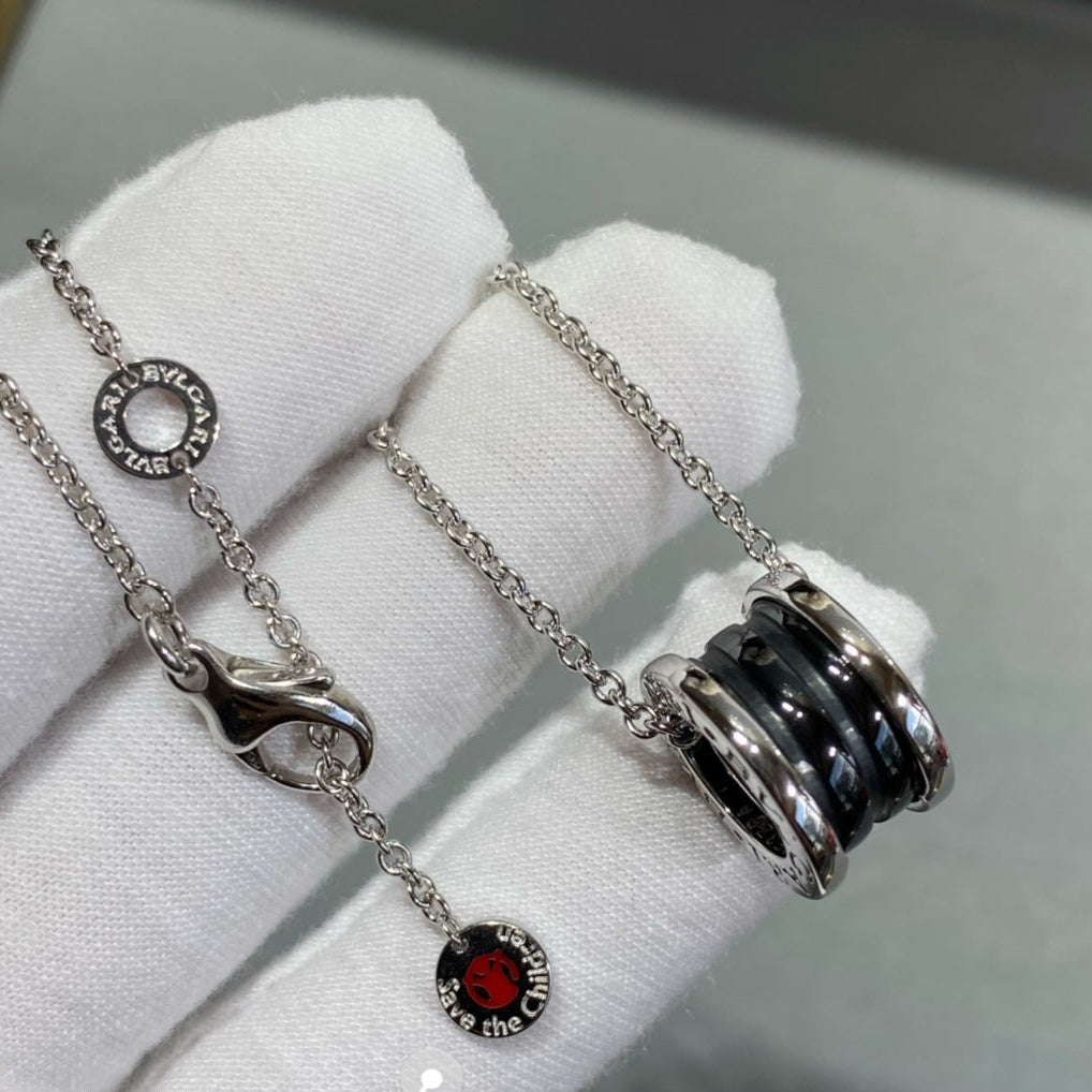 BVLGARI "Little Red Figure" Black Ceramic Necklace detail 2