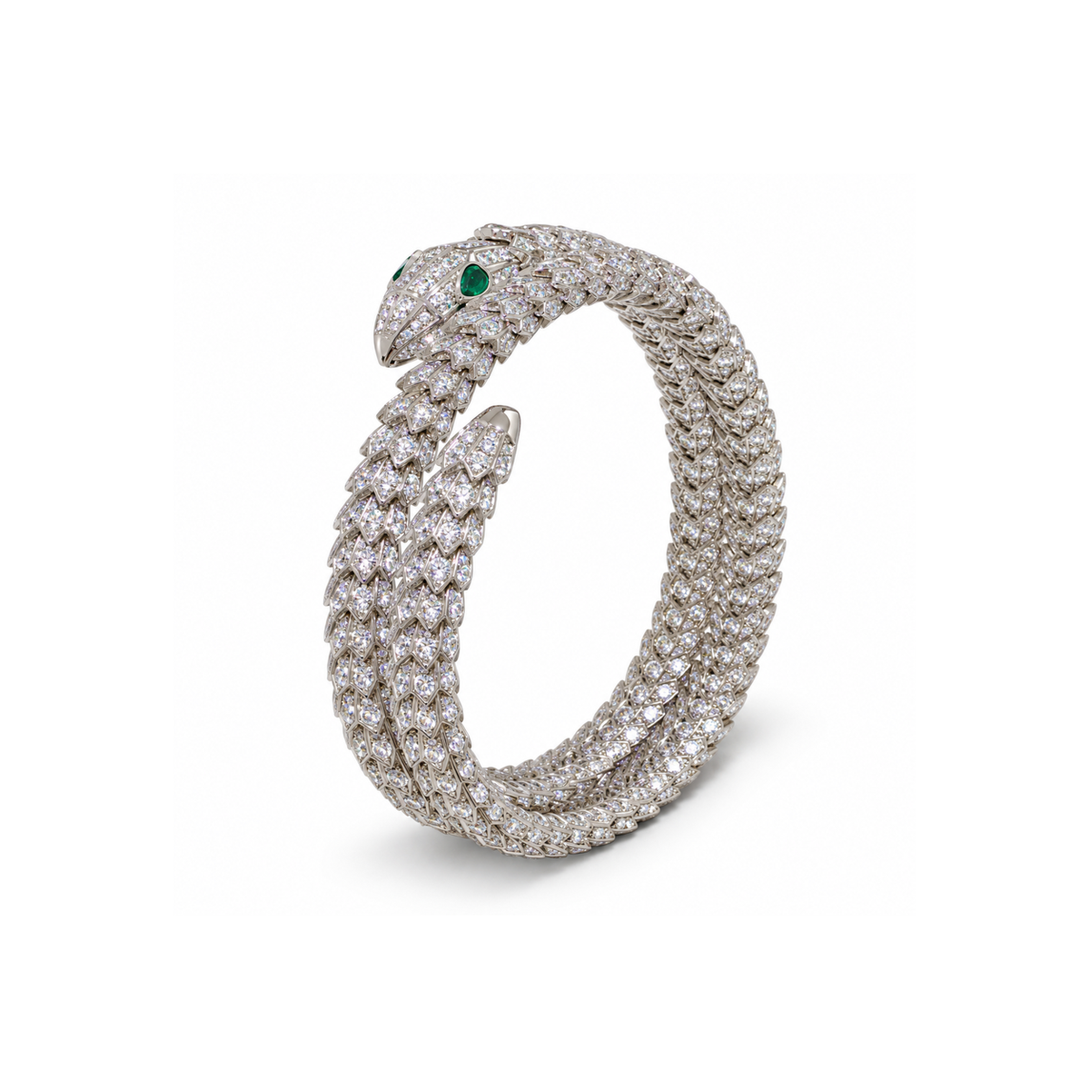 BVLGARI Viper Snake-Bone Bracelet on pure white background